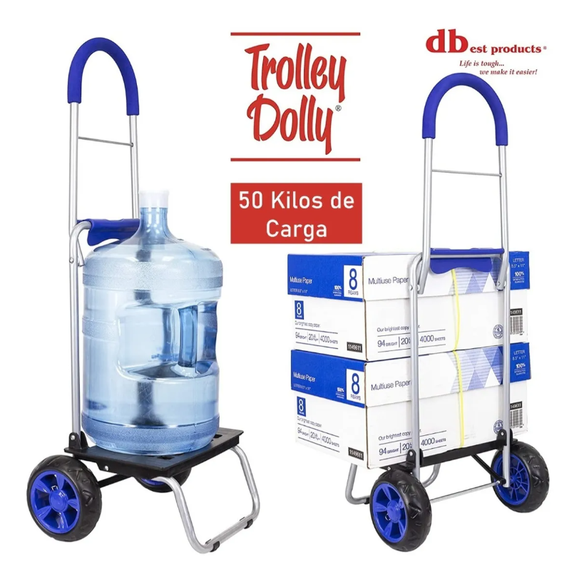 Carrito De Compras Plegable DBest Carro Feria Yegua 42 Litros Trolley Dolly