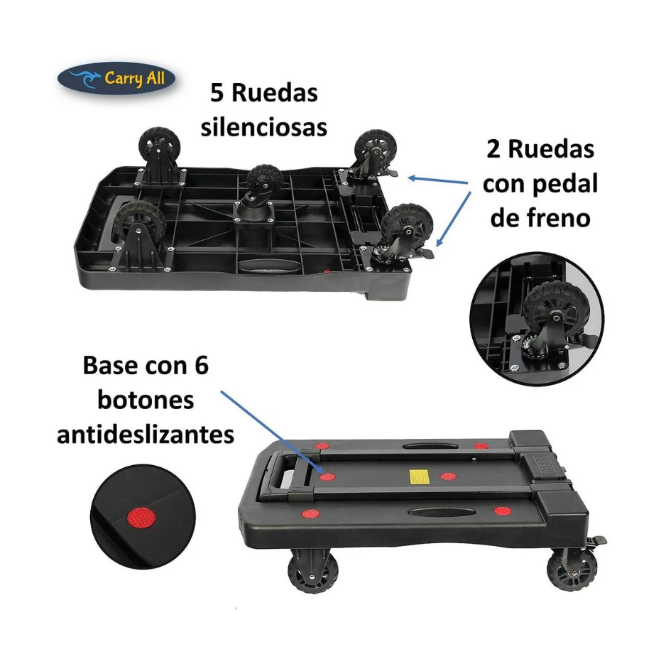 Carro Plegable De Carga Carry All  Tipo Plataforma 200 Kilos Zeus