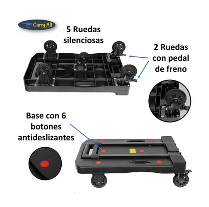 Carro Plegable De Carga Carry All  Tipo Plataforma 200 Kilos Zeus