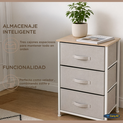 Cajonera Velador Organizador Carry All 3 Cajones Línea Color Solid