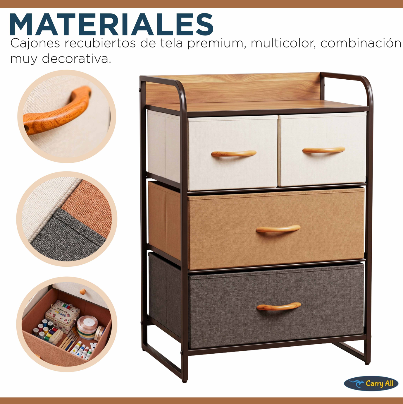 Cajonera Comoda Carry All 4 Cajones Línea Four Seasons