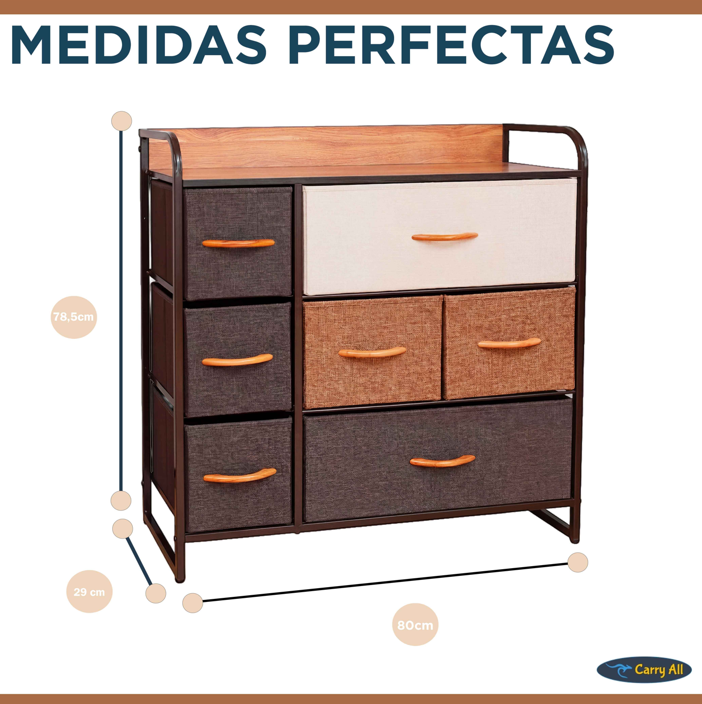 Cajonera Comoda Carry All 7 Cajones Línea Four Seasons