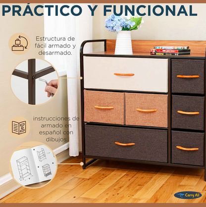 Cajonera Comoda Carry All 7 Cajones Línea Four Seasons