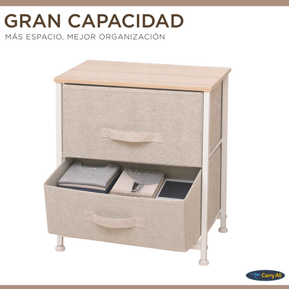 Cajonera Velador Organizador Carry All 2 Cajones Línea Color Solid