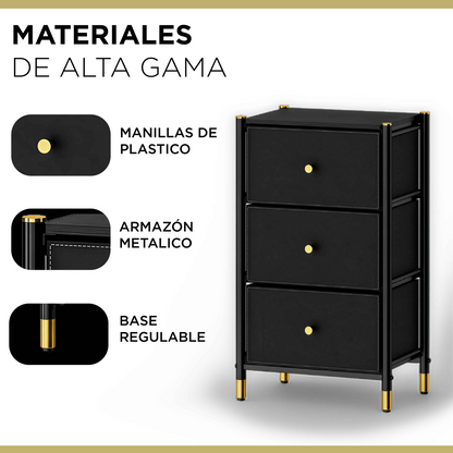 Velador Cajonera Carry All 3 Cajones Eco Cuero Linea Eco Leather