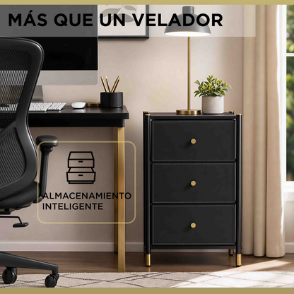 Velador Cajonera Carry All 3 Cajones Eco Cuero Linea Eco Leather