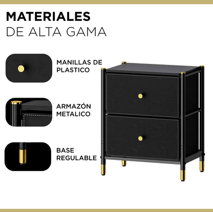 Velador Cajonera Carry All 2 Cajones Eco Cuero Linea Eco Leather