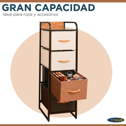Velador Cajonera  Carry All 4 Cajones Arrimo Línea Four Seasons