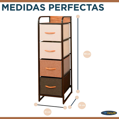 Velador Cajonera  Carry All 4 Cajones Arrimo Línea Four Seasons