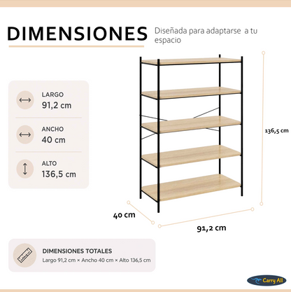 Repisa Estante 5 Niveles Carry All Línea Minimalist