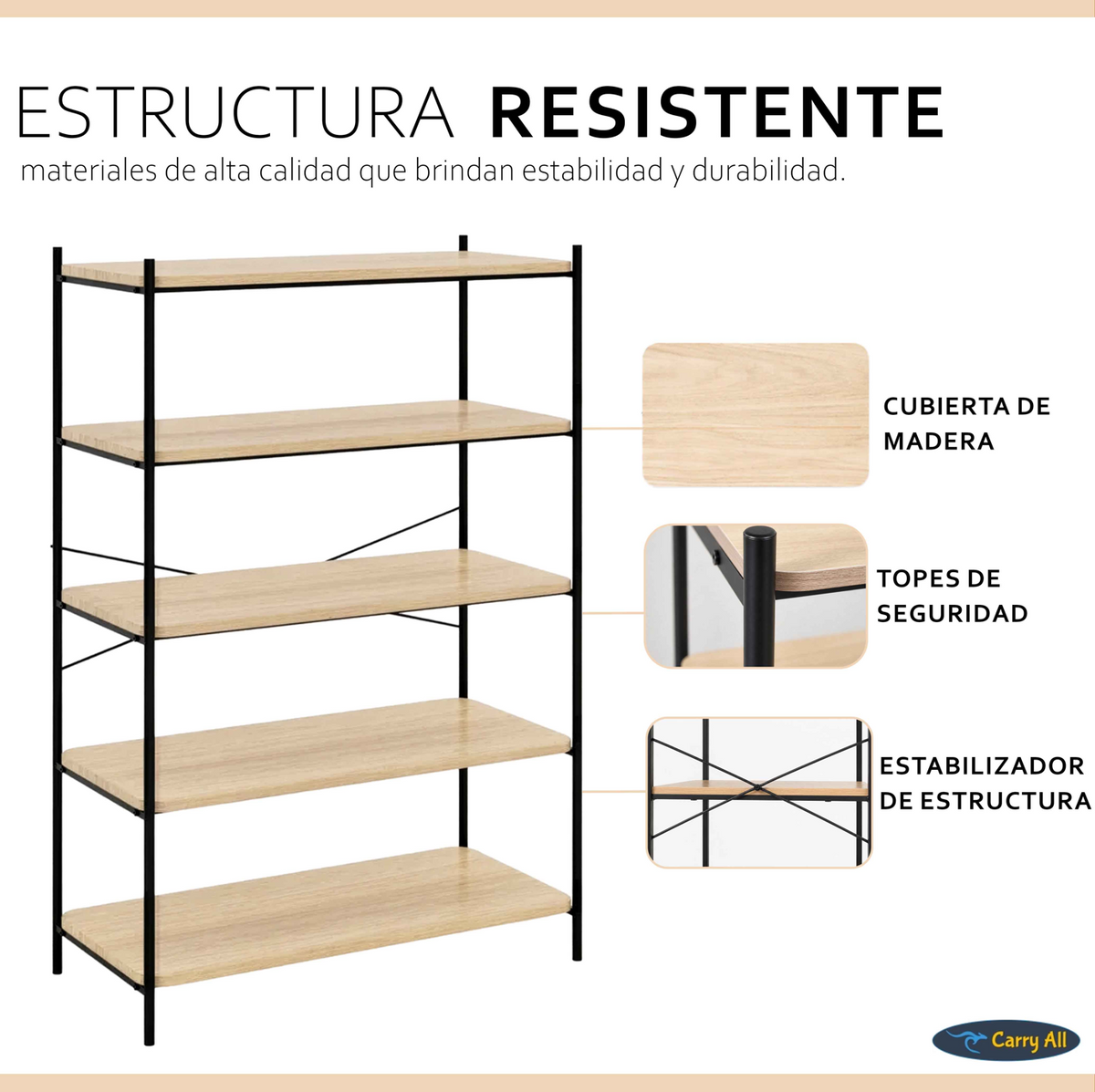 Repisa Estante 5 Niveles Carry All Línea Minimalist