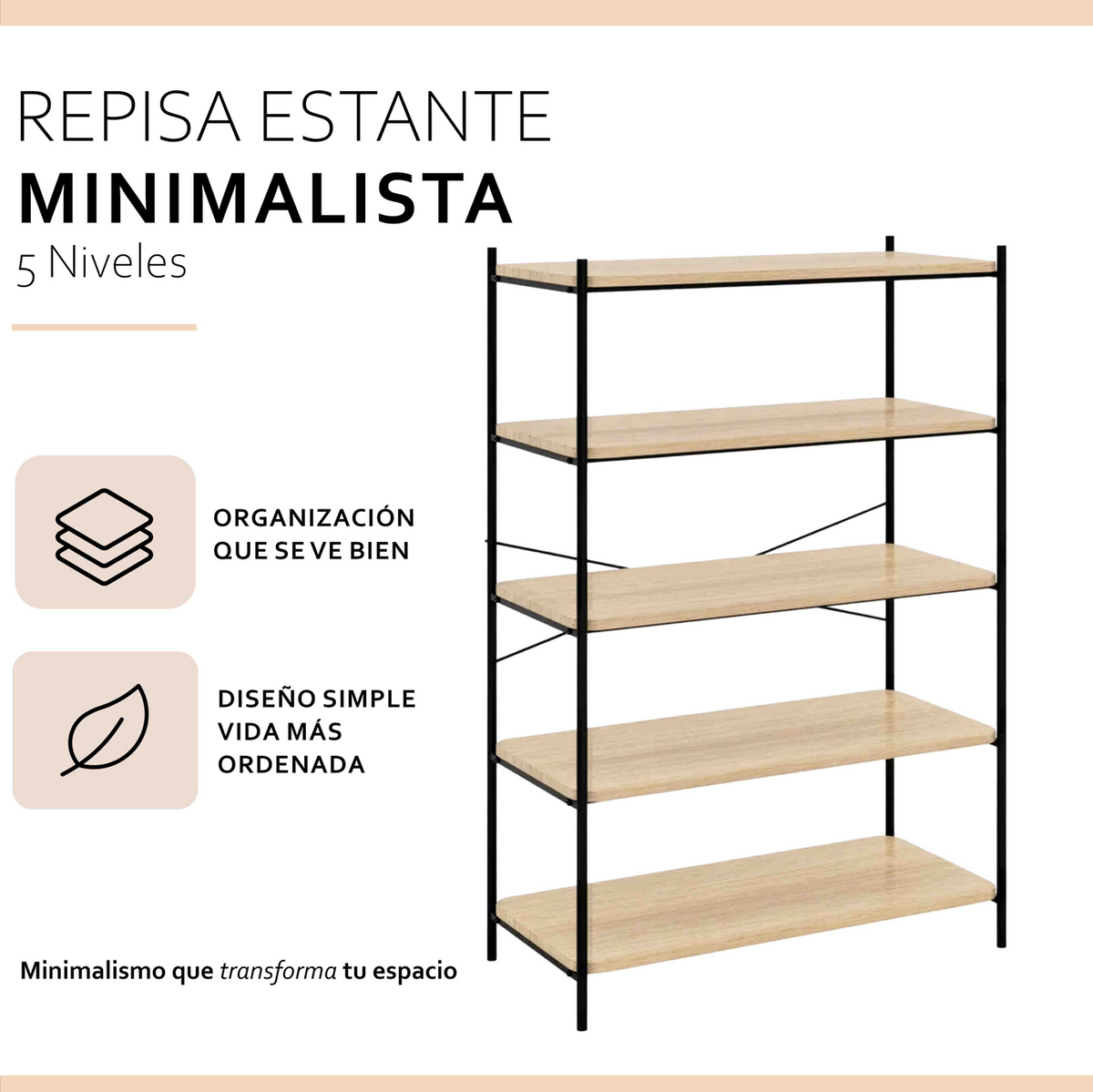 Repisa Estante 5 Niveles Carry All Línea Minimalist