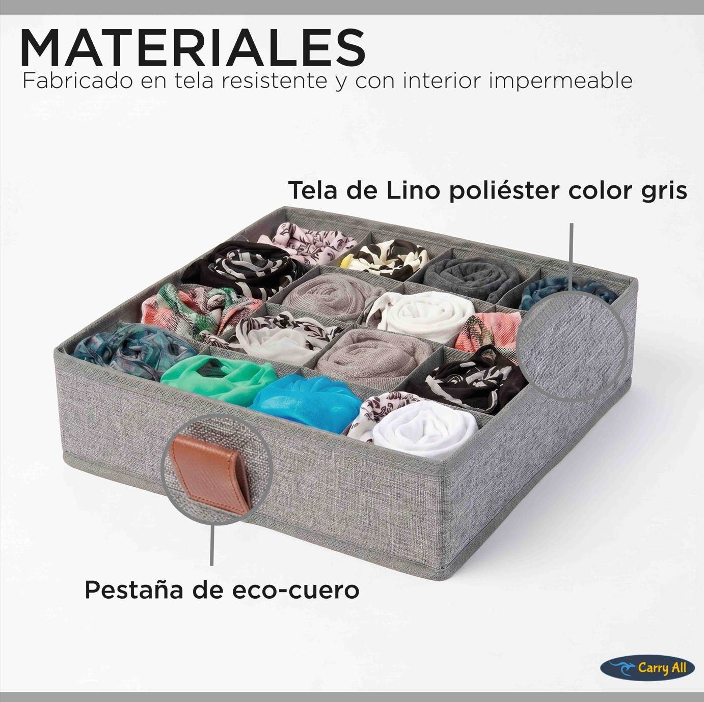 Organizador 16 Divisiones Carry All Ropa Interior Calcetines Accesorio