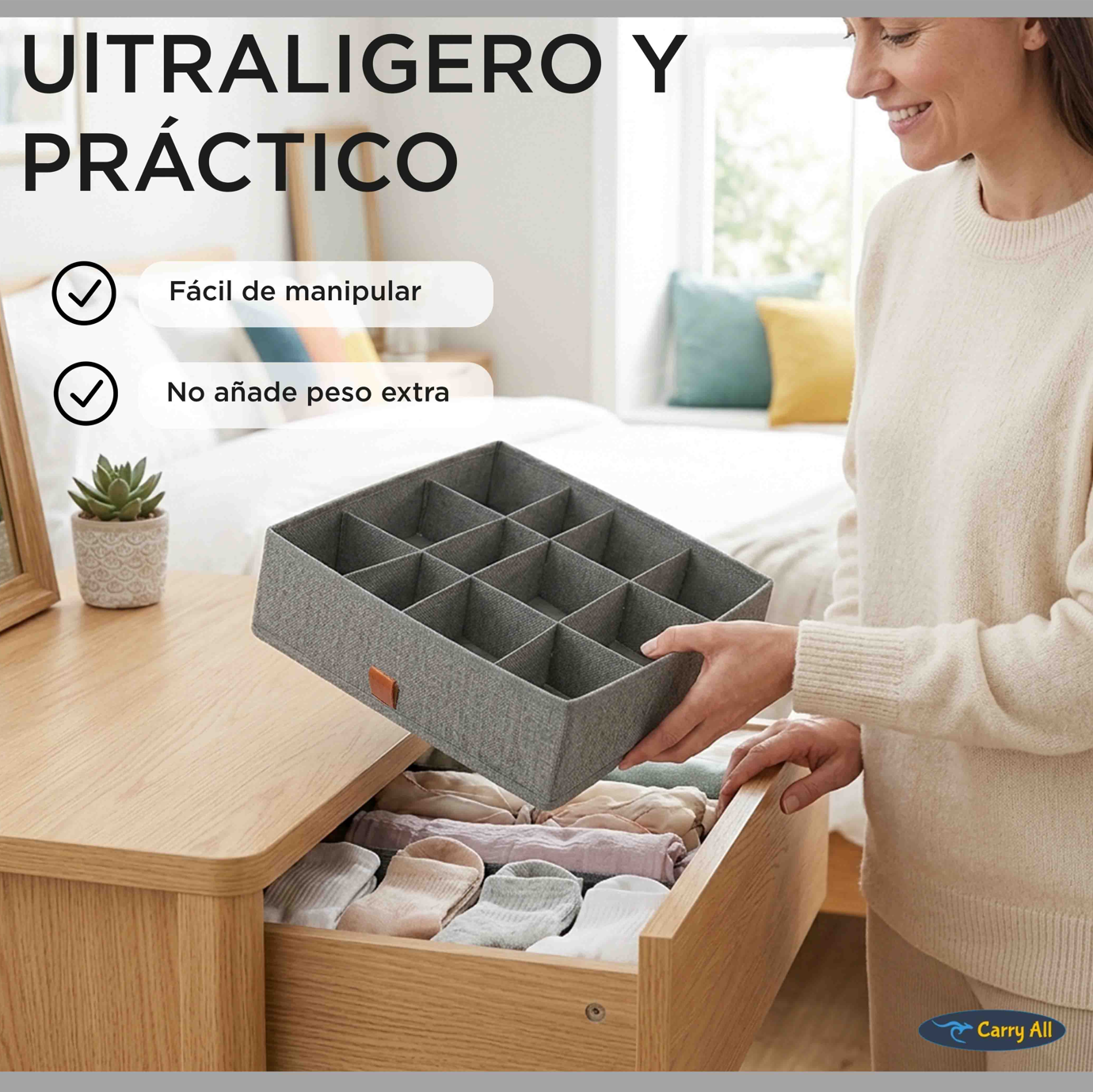 Organizador 16 Divisiones Carry All Ropa Interior Calcetines Accesorio