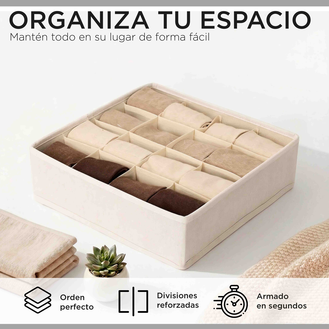 Organizador 16 Divisiones Carry All Ropa Interior Calcetines Accesorios