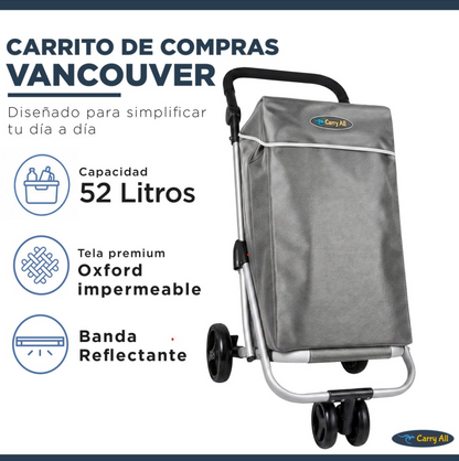 Carrito De Compras Plegable Carry All Vancouver 70 Litros Con Cooler