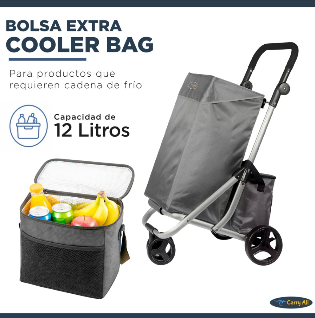 Carrito De Compras Plegable Carry All Vancouver 70 Litros Con Cooler