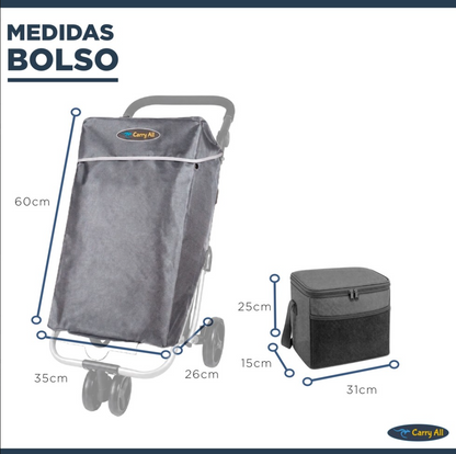 Carrito De Compras Plegable Carry All Vancouver 70 Litros Con Cooler