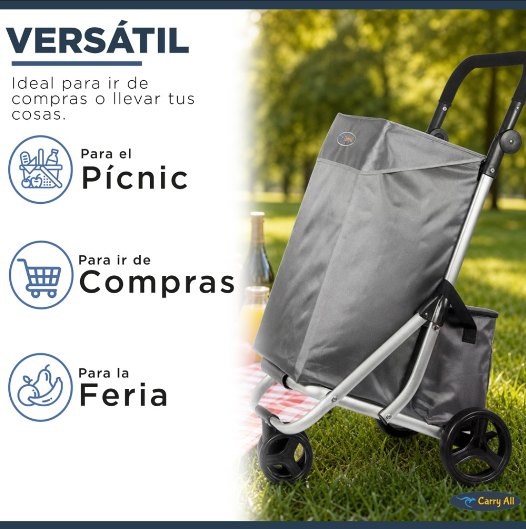 Carrito De Compras Plegable Carry All Vancouver 70 Litros Con Cooler