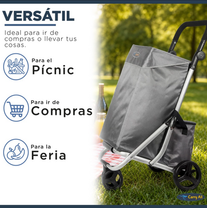 Carrito De Compras Plegable Carry All Vancouver 70 Litros Con Cooler