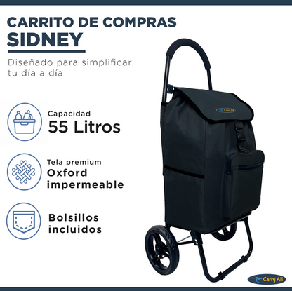 Carrito de Compra Plegable Carry All Sidney 55 Litros Carro Feria