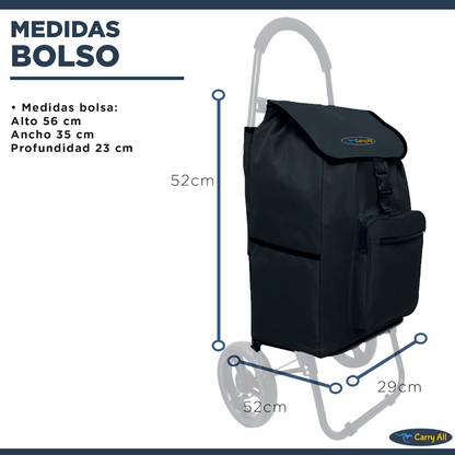 Carrito de Compra Plegable Carry All Sidney 55 Litros Carro Feria