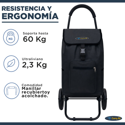 Carrito de Compra Plegable Carry All Sidney 55 Litros Carro Feria