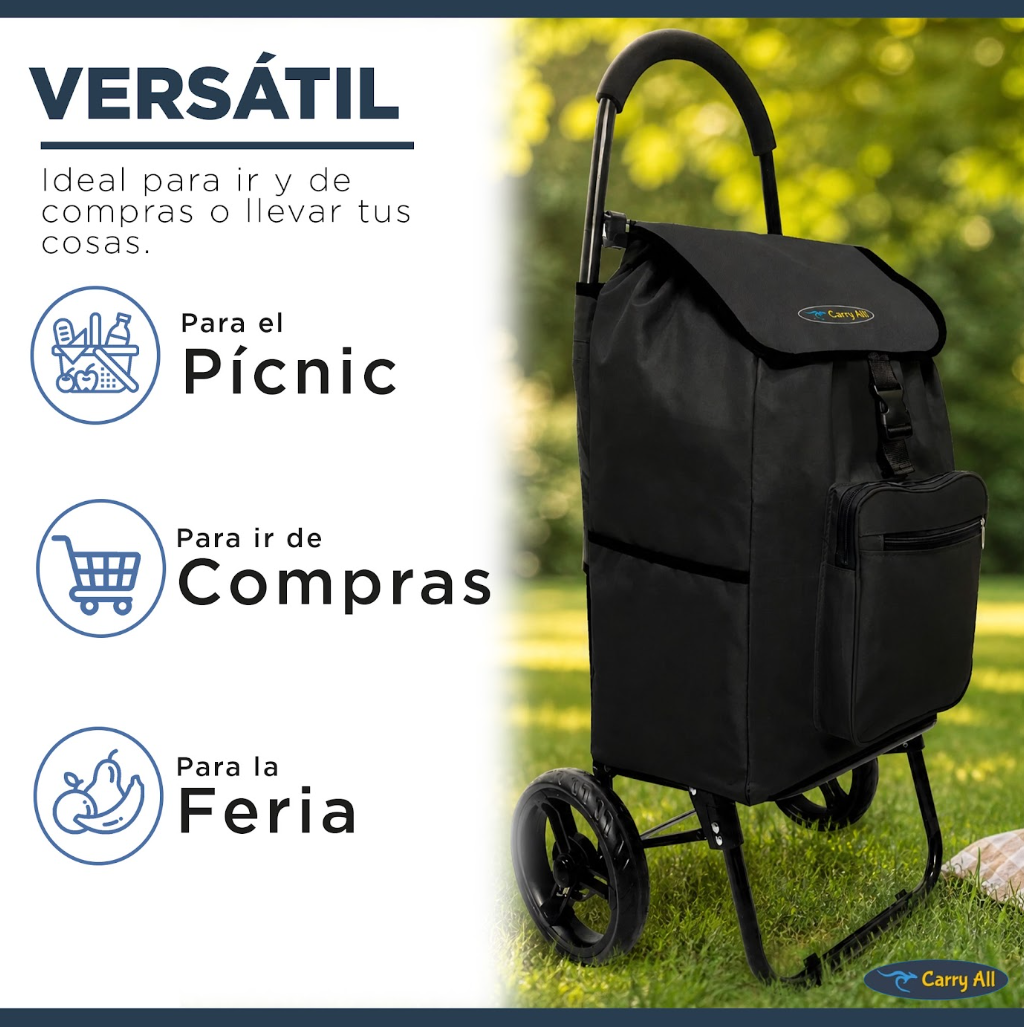 Carrito de Compra Plegable Carry All Sidney 55 Litros Carro Feria