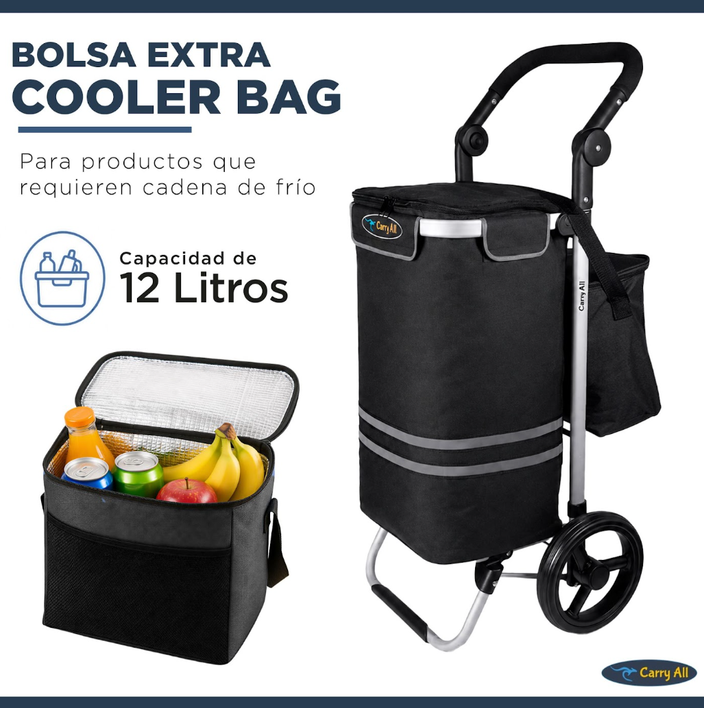 Carrito de Compra Plegable Carry All Perth 52 Litros Bolso Cooler Carro Feria