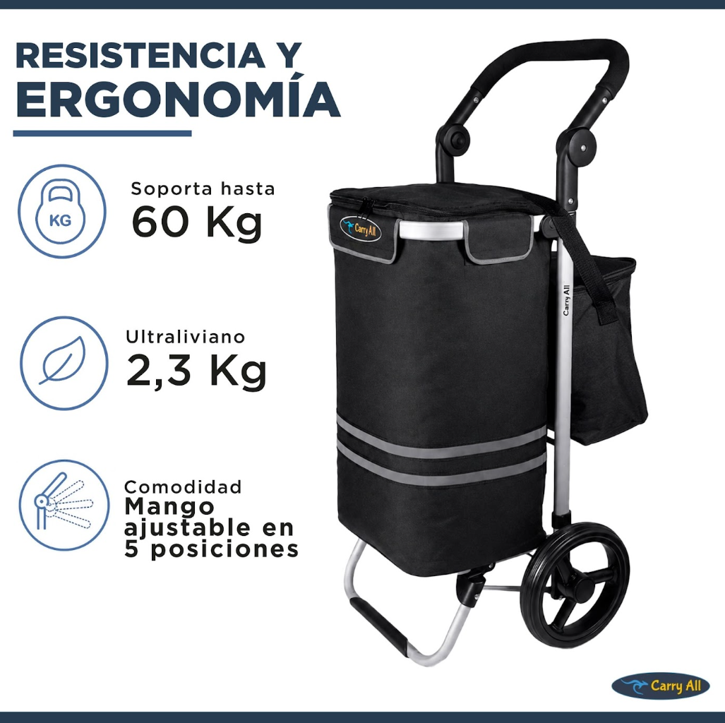 Carrito de Compra Plegable Carry All Perth 52 Litros Bolso Cooler Carro Feria