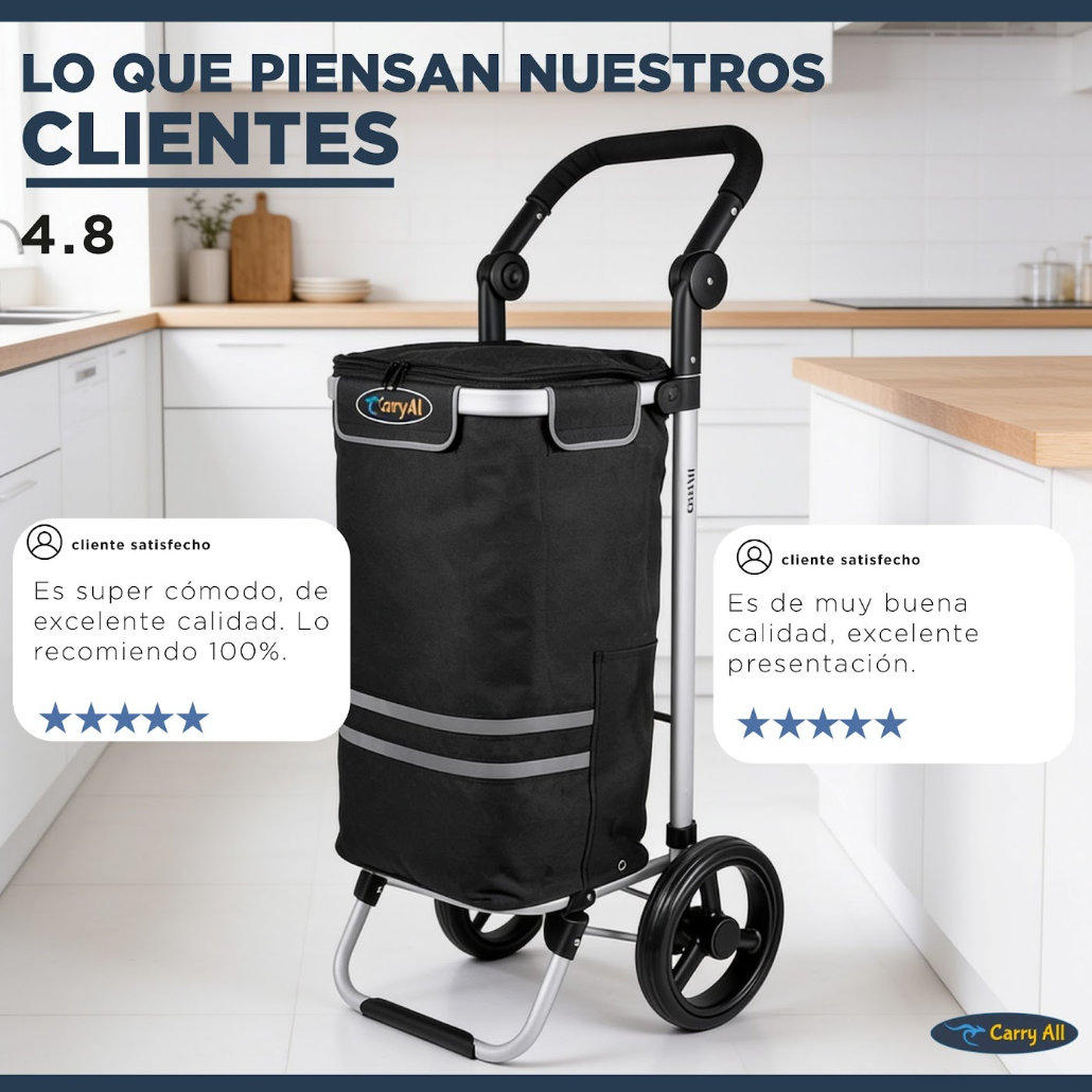 Carrito de Compra Plegable Carry All Perth 52 Litros Bolso Cooler Carro Feria