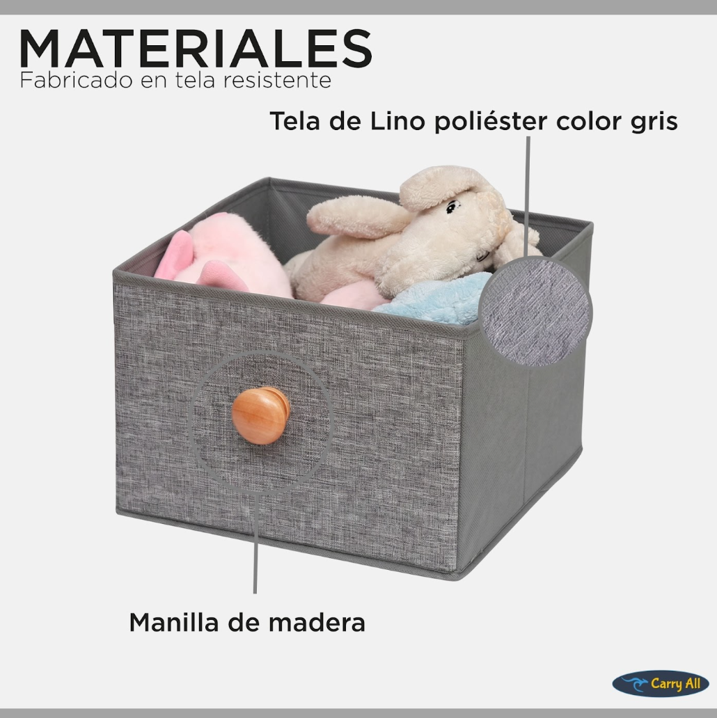Pack 3 Cajitas Organizadoras Carry All Closet Ropa Accesorios L
