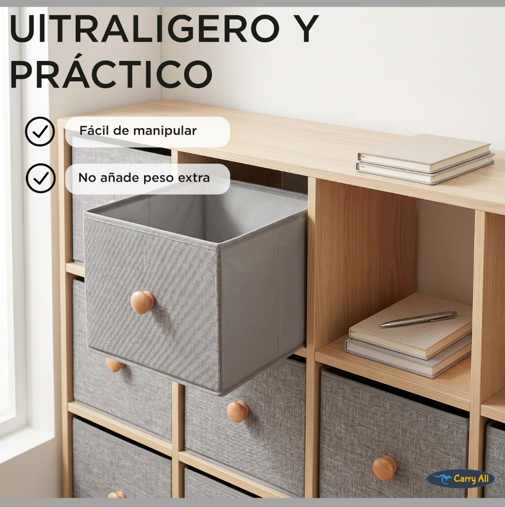 Pack 3 Cajitas Organizadoras Carry All Closet Ropa Accesorios L