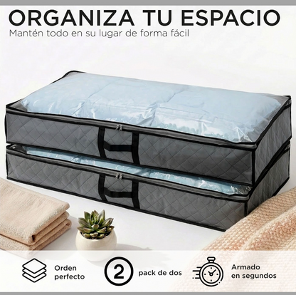 Pack 2 Bolsos Organizadores Bajo Cama Carry All 75 Litros Almacenaje Ropa Varios
