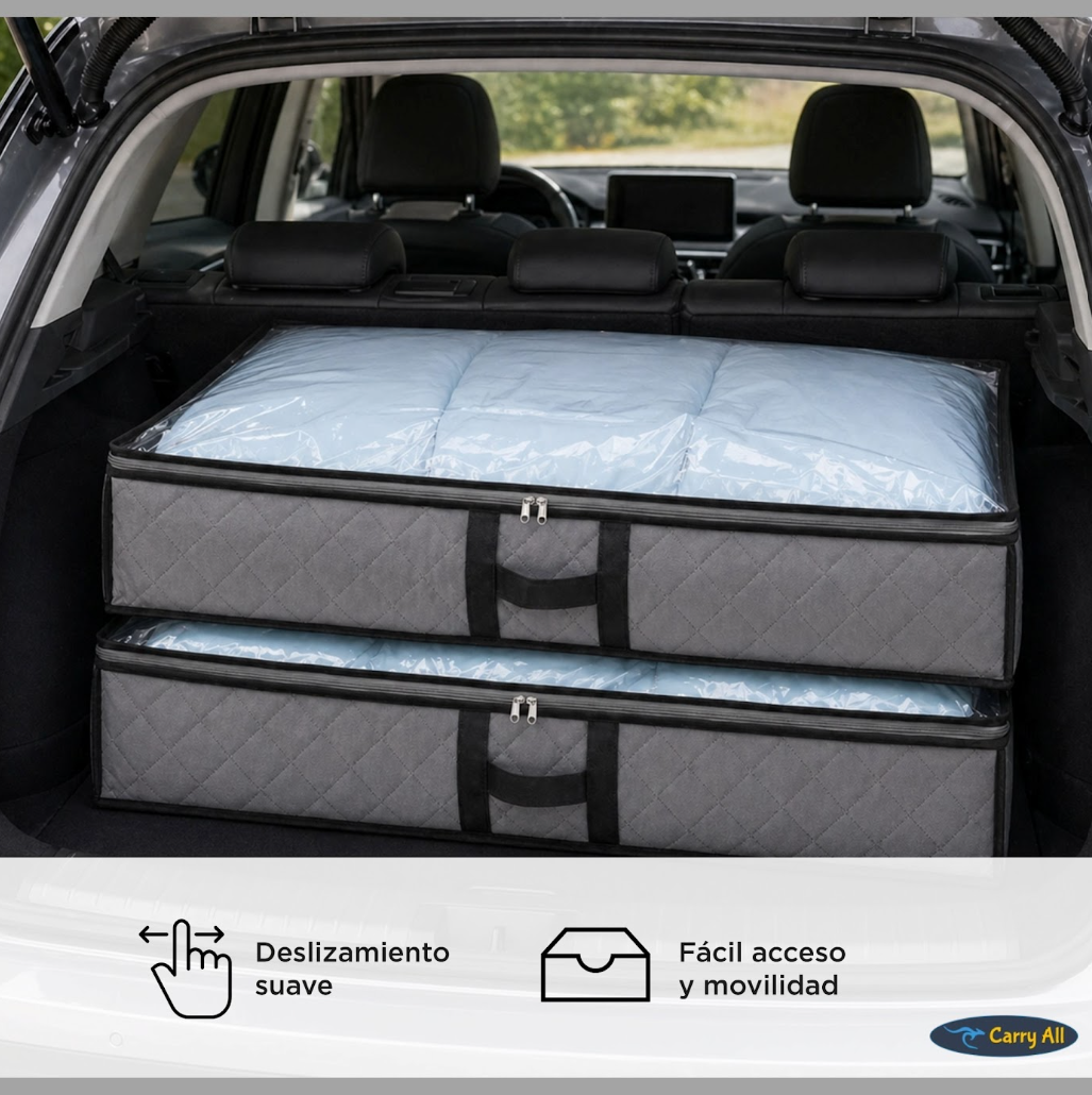 Pack 2 Bolsos Organizadores Bajo Cama Carry All 75 Litros Almacenaje Ropa Varios
