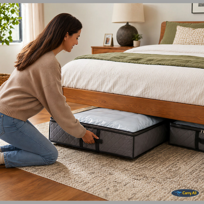 Pack 2 Bolsos Organizadores Bajo Cama Carry All 75 Litros Almacenaje Ropa Varios