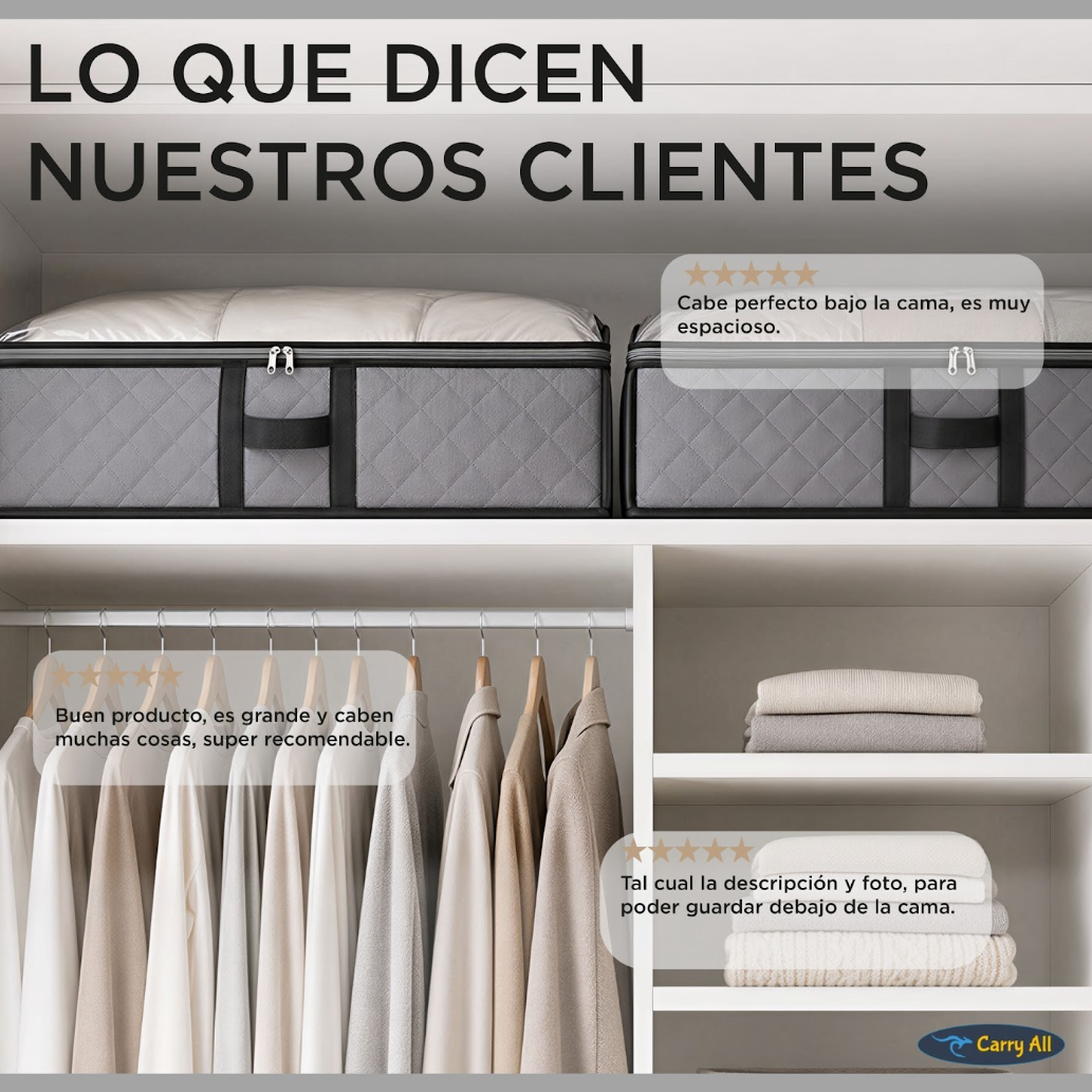 Pack 2 Bolsos Organizadores Bajo Cama Carry All 75 Litros Almacenaje Ropa Varios