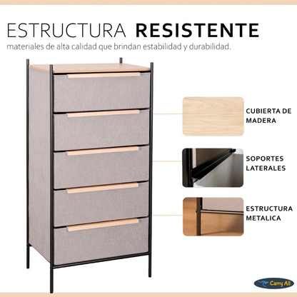 Cajonera Comoda  Carry All 5 Cajones Línea Minimalist