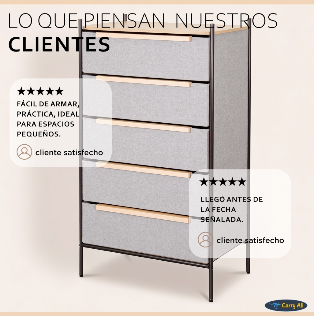 Cajonera Comoda  Carry All 5 Cajones Línea Minimalist