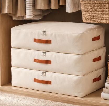 Pack 3 Bolsas Organizadoras Underbed Bajo Cama Carry All De Lino 41 Litros Almacenaje Ropa Varios