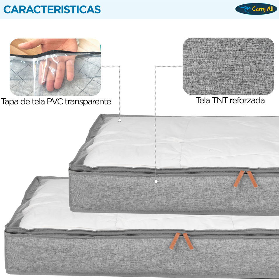 Bolso Organizador Bajo Cama Carry All 70 Litros Almacenaje Ropa Varios