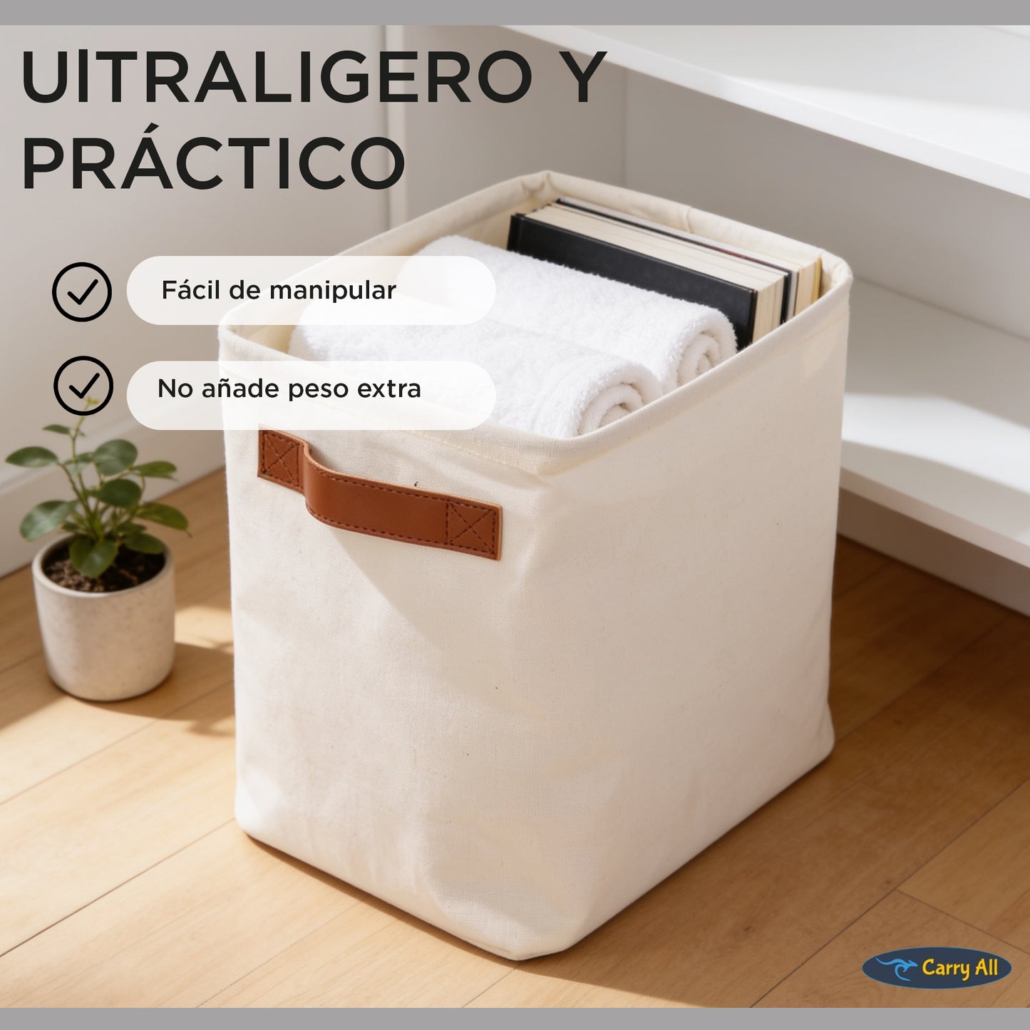 Cesta Organizadora Plegable Carry All De Lino S