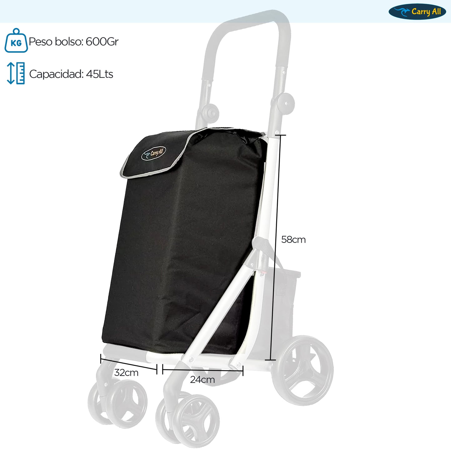 Carrito De Compras Plegable Carry All Premium Carro Feria Yegua Gympie