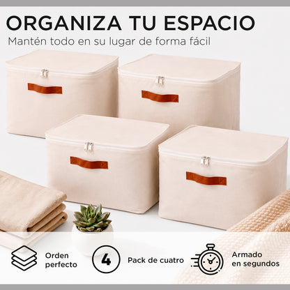 Pack 4 Bolsas Organizadoras Plegables Carry All De Lino M