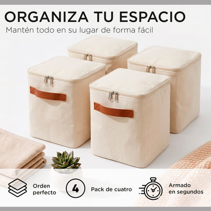 Pack 4 Bolsas Organizadoras Plegables Carry All De Lino S