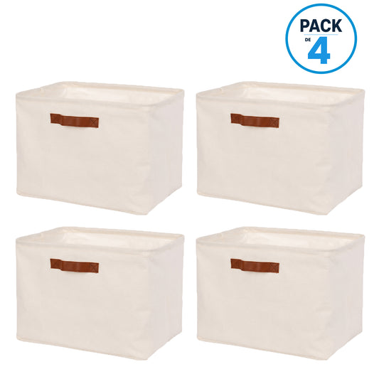Pack 4 Cestas Organizadoras Plegables Carry All De Lino M