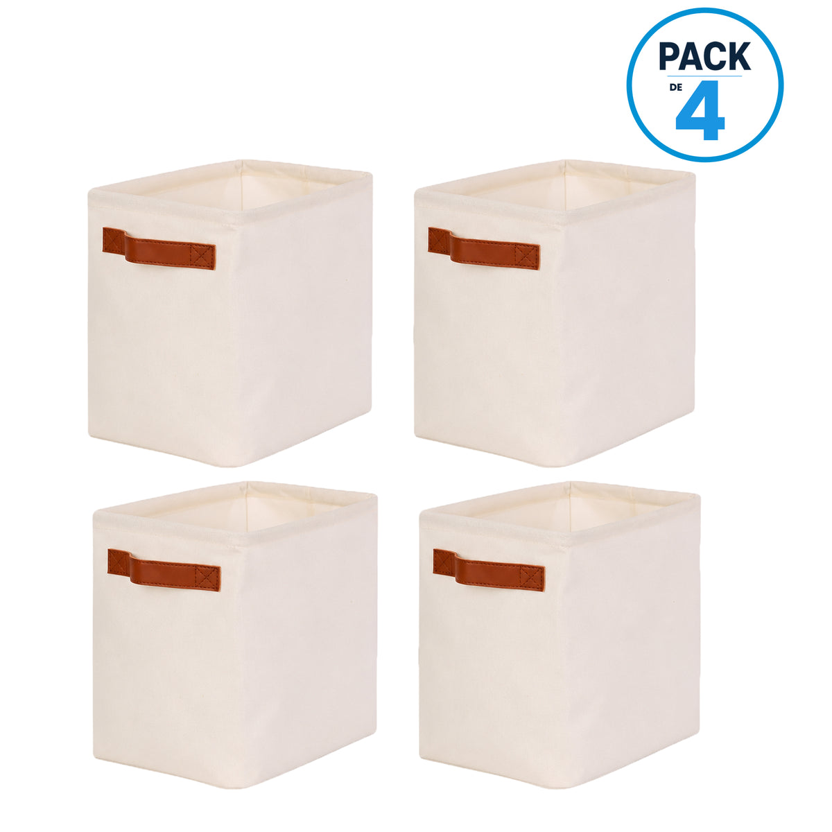 Pack  4 Cestas Organizadoras Plegables Carry All De Lino S