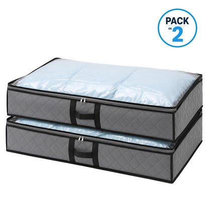 Pack 2 Bolsos Organizadores Bajo Cama Carry All 75 Litros Almacenaje Ropa Varios