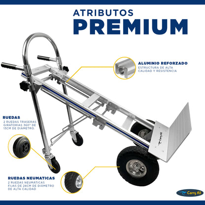 Carro De Carga Plegable 3 En 1  Titan 350 Kilos Carry All Tipo Yegua Plataforma