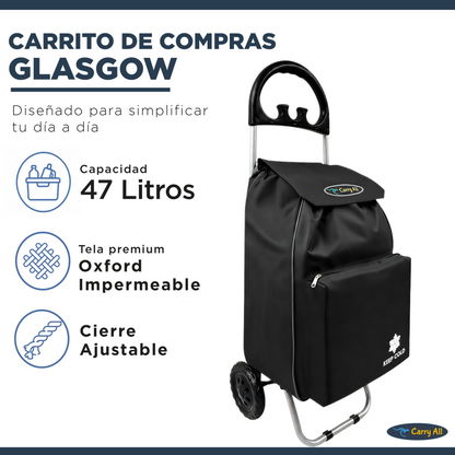 Carrito De Compras Plegable Carry All Glasgow 47 Litros Carro De Feria